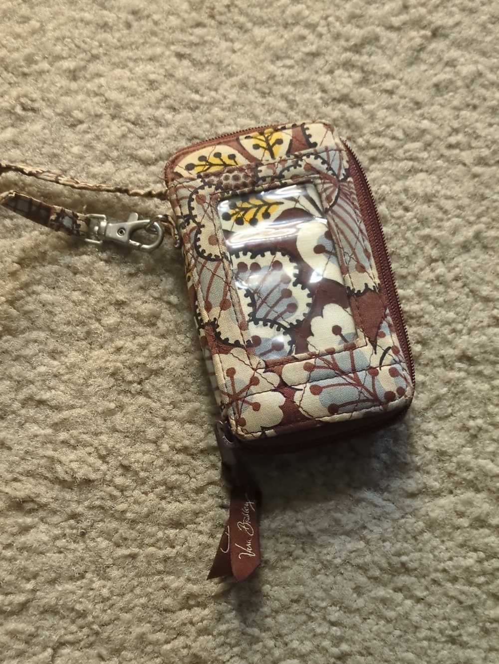 Vera Bradley Brown Multi Quilted Floral Wristlet Phone Case